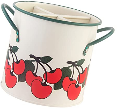 CONGARTENO Organizador Vintage de Cubiertos con Compartimentos Soporte de Hierro para Palillos y Utensilios de Cocina Multifunción para Encimeras y Almacenaje de Mesa