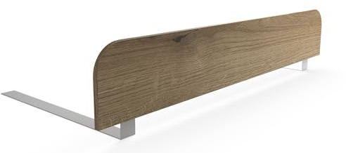 regalik Bettgitter Rausfallschutz Kinderbett 120 x 20 cm, Evoke Eiche | Stabile Absturzsicherung aus laminierter Platte, Montage unter der Matratze, passend für Kinderbett und Babybett