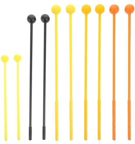 ibasenice 10er Set Trommelstöcke Kunststoff – ergonomische Griffe, klarer Klang für Xylophon, Glockenspiel & Percussion – für Anfänger & Profis