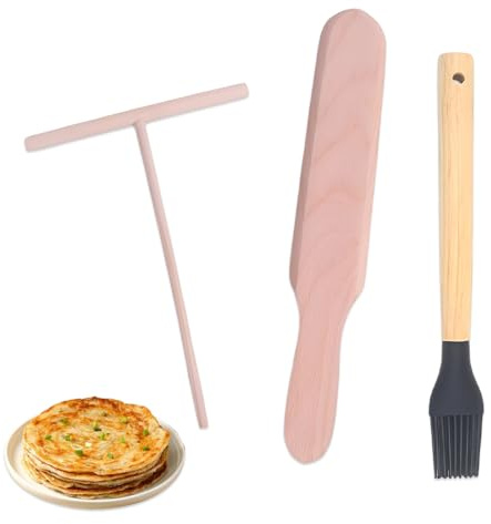 ZORVYN Set 3 Pezzi Crepes Spatola & Distribuzione Teig, Spreader per Crêpes, Set per Pancake, Strumenti per Crepes e Palatschinken (per Pancake, Crêpes, Palatschinken)