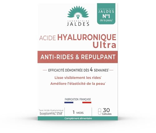 Ácido Hialurónico ULTRA Caja de 30 Cápsulas | Anti-arrugas y Repelente | Eficacia Demostrada | Laboratorio Jaldes