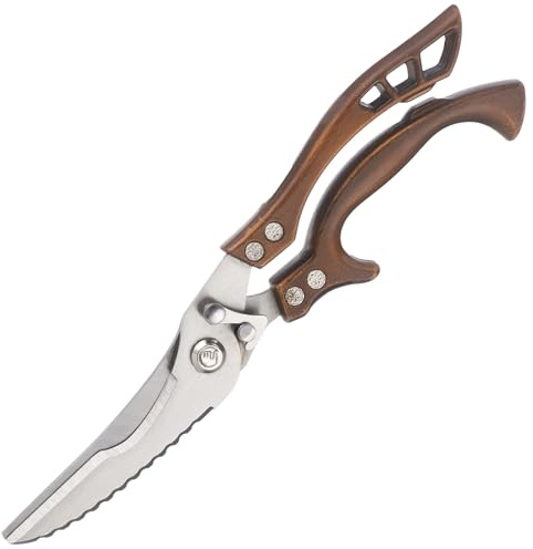 Heavy-Duty Bone Cutter, Spring Rebound Bone Cutter, Stainless Steel Kitchen Poultry Shears for Chicken, Duck, Goose, Multi-Functional Large Scissors with Non-Slip Handle and Safety Lock