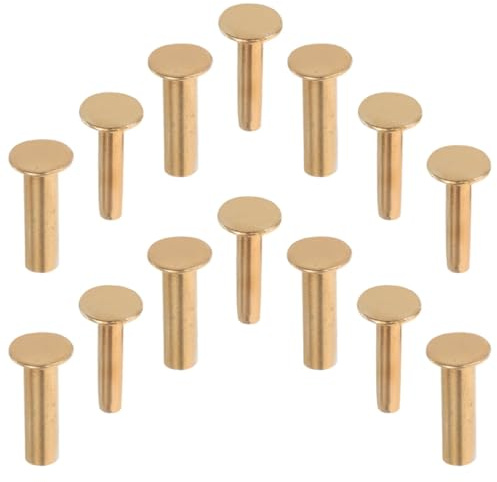 ABOOFAN 7 Pares de Remaches Sólidos de Cobre para Mangos de Cuchillos, Pasadores de Tornillo para Fijación Segura, Accesorios de Bricolaje Compatibles Cuchillos de Cocina, Instalación