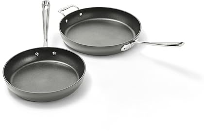 All-Clad E7859064 HA1 Hard Anodized Nonstick Dishwasher Safe PFOA Free 10-Inch & 12-Inch Fry Pan Cookware Set, 2-Piece, Black