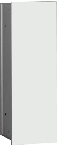 EMCO ASIS 2.0 WC-Bürstengarnitur-Unterputz-Modul, platzsparender Stauraum aus hochwertigem Aluminium für die Toilettenbürste, mit edler Glasfront und Klobürstenhalter