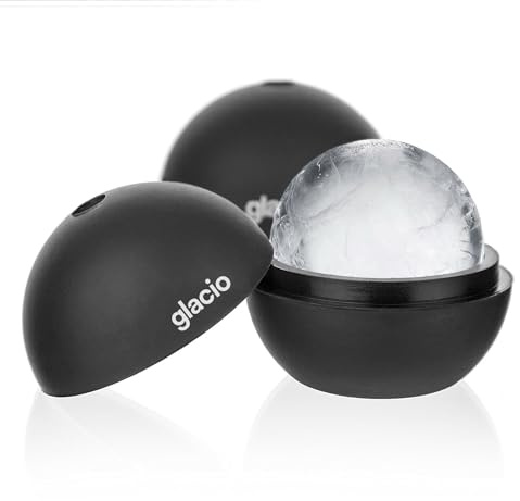 Round Ice Cube Molds – Large Whiskey Ice Ball Maker | BPA-Free Silicone Sphere Mold for Bourbon Cocktails Scotch & Home Bar | Slow-Melting Ice Balls