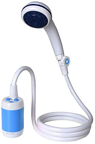 Camping Shower Portable Shower Outdoor Shower Handheld Electric Shower,Water Flow Stalls Adjustment,4800mAh Rechargeable Battery, Flow Contol and Shut OFF Valve for Showering, Washing,etc (blue)