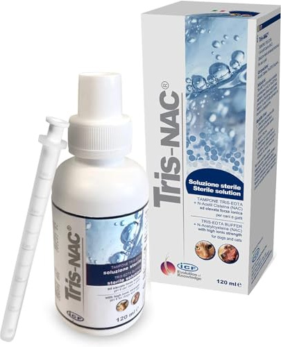 ICF Tris-NAC för Hund och Katt (120 ml) – Avancerad Rengöringslösning för Hud och Öron – Innovativ Synergisk Hygien för Husdjur