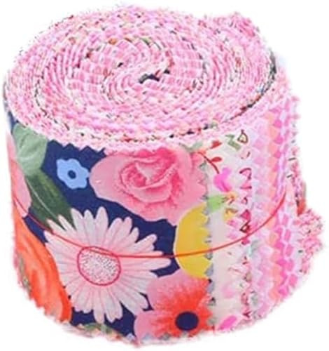CraftsFabrics 20 Stück 6 x 100 % Baumwolle, vorgeschnittene Gelee-Rollen, Stoff für Quilten, Scrapbooking, Nähen, Kunst und Handwerk, Patchwork, Collage (Rosa)