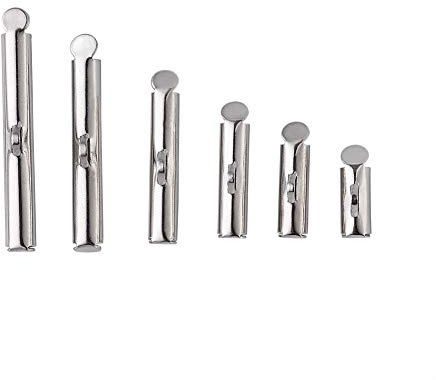 PandaHall 120 Stücke 10~30mm 6 Größen Platin Eisen Rutsche Auf Endrohrverschlüsse für Perlen Weben Armband Halskette Schmuck Machen