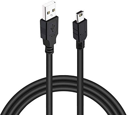 Suptig - Cavo di ricarica mini USB, confezione da 2 pezzi, compatibile per GoPro Hero 4 Hero 3+ Hero 3 Hero 2 Hero 1 (nero)