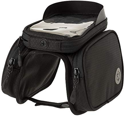 AGU Essentials Performance Doppelte Fahrrad Rahmentasche, 1L Ramentasche Fahrrad Handy, Wasserabweisend, 100% Recycltes Polyester - Schwarz