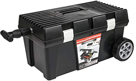 Tool Box Empty Trolley Wheels Telescopic 62 x 38 x 32 Plastic