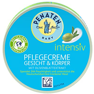 PENATEN Baby Intensiv crema nutriente viso e corpo, crema per la cura del bambino con estratto di foglie di oliva, idratante per 24 ore di umidità (1 x 100 ml)