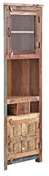 Woodkings® Eckhochschrank Sumana massiv Holz schmal Badmöbel Badezimmer klein Badezimmerschrank Badschrank Bad Hochschrank Massivholz