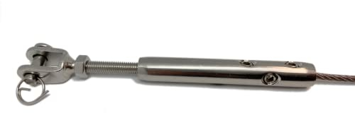 DIY Niro-Schraubterminal M6 (für 3 & 4mm Drahtseil) & Gewindegabel - 10x Rechtsgewinde, 10x Linksgewinde (= 20 Stück)