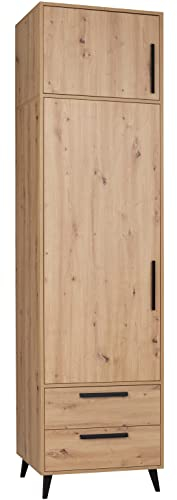 Marmex Kleiderschrank Holz mit Schubladen Kommode Regal Sideboard Hochschrank mit Schubladen 63x240 cm Arti 3N