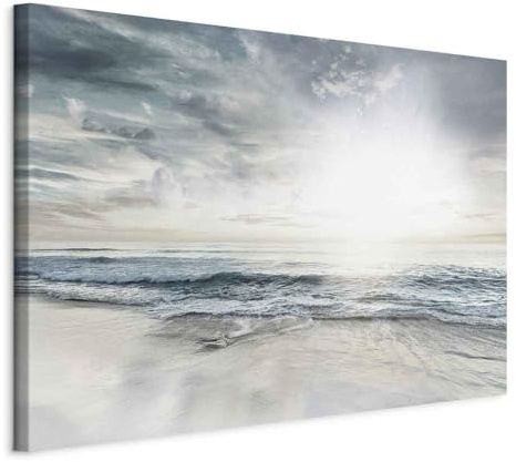 murando - Leinwandbild Meer Panorama Himmel, 120x80 cm, 1-teilig, modern | Hochwertige Leinwand, sofort aufhängbar, ideal fürs Wohn- oder Schlafzimmer, wasserfest und lichtecht, langlebig, stilvoll