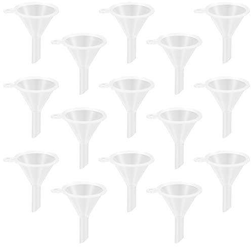 15 Pièces Ensemble Entonnoirs, Petits Entonnoirs Plastique, Mini Entonnoirs, Entonnoirs Transparents Réutilisable de Voyage pour Huile Essentielle de Dépôt de Bouteille de Laboratoire