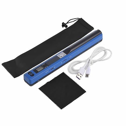 Portable Scanner, USB 2.0 Photo Scanner for Documents Pictures Pages Texts, Portable Handheld Scanner for Documents Photo Receipt, JPG/PDF Format Selection, UP to 900 DPI(Blue)
