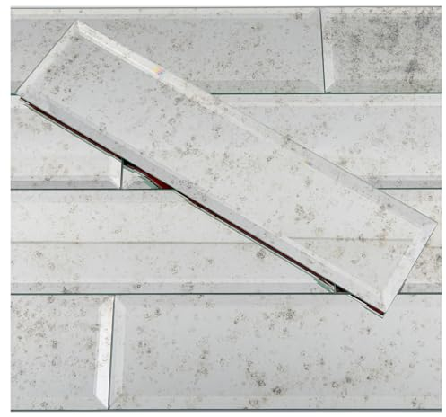 Lovdeco Light Antique Mirror Tile, Beveled Subway Mirror Backsplash 3x12 Inch for Kitchen Bathroom Wall (20 Pcs, 5 SQ.FT.)
