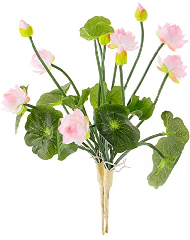 BESPORTBLE 2 Blumensträuße Künstliche Lotusblumen Seerosen Pflanzen Grün Stängel Arrangement Für Zuhause Büro Arrangements Innen- Und Außendekoration (Hellrosa)