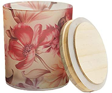 Kerzenhalterhalter Retro Muster Glas Kerzenhalter mit Deckel Tasse Romantische Aroma Kerze Halter Esstisch Kerzenhalter Familie Restaurant Dekoration Kandelaber (Color : C)