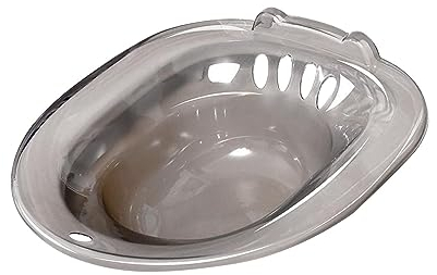 Sharplace Elderly Sitz Bath Women Bidet Hip Bath with Drain Holes Versatile PP Materials Over The Toilet Accessories Portable for Standard Toilets, Grey