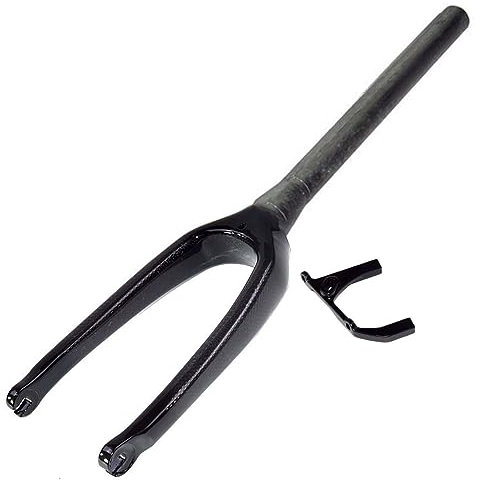 Carbonfaser-Mountainbike-Starrgabeln 26/27,5/29 Konisches Rohr 1-1/8 Gewindelose Scheibenbremse Klappbare Fahrradgabel QR 9X100mm Ultraleichte MTB-Vorderradgabeln 385g (Farbe: Schwarz-Glänzend