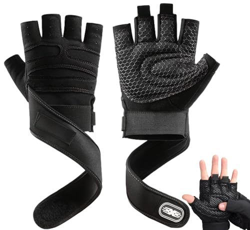 DALAETUS 1 Paar Fitness Handschuhe, Trainingshandschuhe, Sporthandschuhe, Gewichtheben Handschuhe mit Handgelenkband für Krafttraining, Bodybuilding, Kraftsport und Crossfit Training