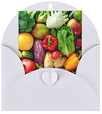 Blanko-Grußkarten mit Umschlägen, modische Urlaubskarten, Dankeskarten, personalisierte Anlässe, Karten für Neujahr, Geburtstag, Hochzeiten/frisches Obst und Gemüse