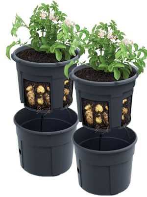Tymar Kartoffelpflanztopf, Kartoffelturm, Kartoffel Pflanztopf Pflanzkübel Balkon (2 Stück, ø 30 cm)