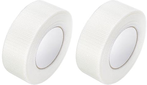 QUARKZMAN 2 Stück Trockenbau-Fugenband Selbstklebendes Glasfaserband 45 mm x 50 m Reparatur-Patch Wandloch Riss Maschenweite 2 mm