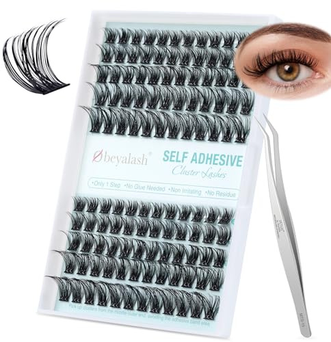 Obeyalash Kit Extension Cils Sans Colle 120pièces Faux Cils D Cornée Extension Cils Kit Cils Individuels Avec Pincettes De Cils Facile À Appliquer À La Maison 9-16 mm