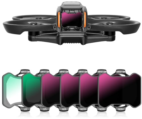MINGVEN Avata 2 ND Filters, UV + CPL + ND Filters Set Camera Lens for DJI Avata 2 Drone Accessories - 6 Pack (CPL, UV, ND8, ND16, ND32, ND64)