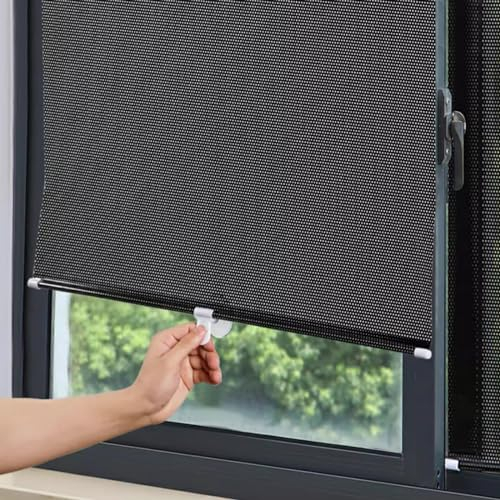 Verdunkelungsrollo mit Saugnapf,Saugnapfes Rollo Fensterrollo Sonnenschutz-Rollos,Einziehbare Temporäre Jalousien,Für Balkon,Büro,Auto Rollo dachfenster ohne Bohren(Größe:50x125cm)