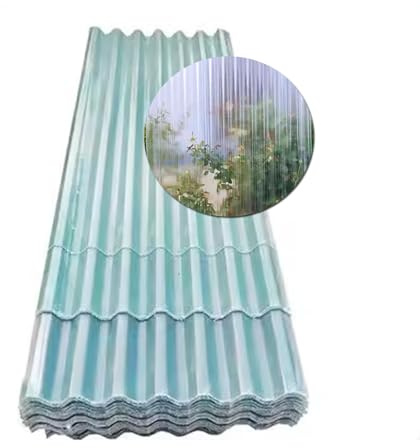 Fogli Pretagliati di Vetroresina Ondulata Spessi 2mm,Copertura Tettoia Resistenti Agli Urti,Pannelli da Tetto Trasparente Antipioggia,per Serre,Tettoie,Capannoni (0.9x1.8m/35x71in,3 Pcs)