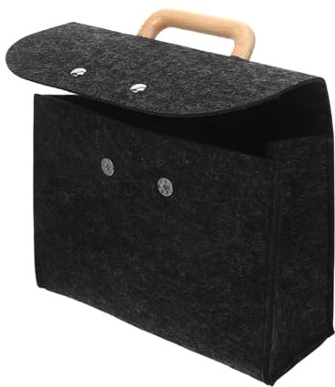 PLAFOPE Elegante Filz-tragetasche Mit Holzgriff Großes Fassungsvermögen Für Büro Und Beruf Klassische Farbe Weiches Filzmaterial Für Optimalen Schutz