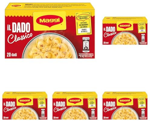 MAGGI Dado Classico preparato per Brodo, 20 dadi 200g (Confezione da 5)