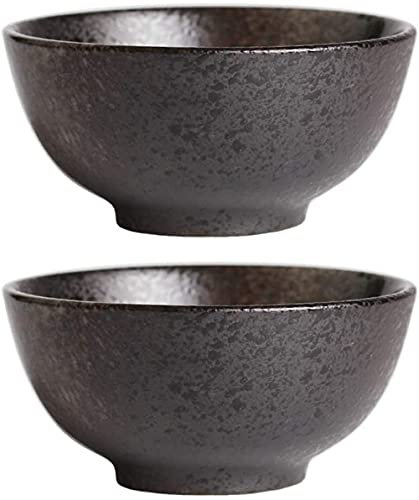 YXUANYZNB 2 delar keramisk ris nudelskål japansk risskål fruktsallad kinesisk skål porslin soppskålar kök servis matbehållare
