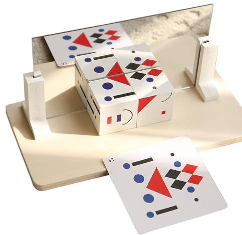 Gesichtswechsel Würfelspiel - Holz 3D -Puzzle -Gesichts -Magie -Würfel | Face Change Buildeb of Building Blocks Kinder Matching Game | Puzzle für Kinder Erwachsene Interaktion, logisches Training