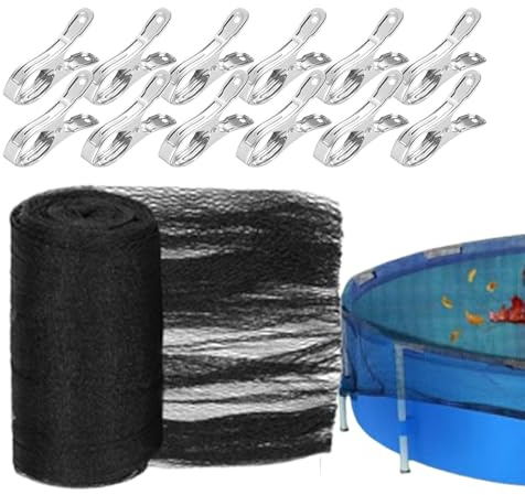Copertura di sicurezza per piscina, con 12 clip, protezione solare e acqua, rete protettiva per bambini e animali domestici, per piscina interna, vasca idromassaggio, patio, giardino, cortile