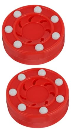 SUPVOX 2 Piezas Pucks de Hockey sobre Patines Entrenamiento Profesional Duraderos para Interior y Exterior Roja