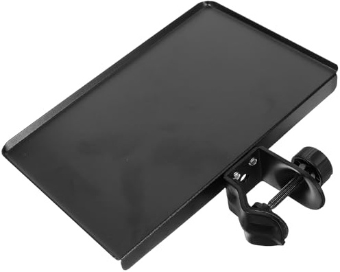 DECORNIJIA Mikrofonständer Ablage mit Klemme Verstellbare Mikrofonhalterung aus Stabilem Material Mobiles Mikrofonstativ Regal für Live Übertragungen und Smartphone Abnehmbare