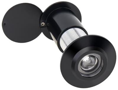 Mirilla para puertas, Mirilla de seguridad oculta con lente cristal ajustable, gran angular 200 grados, 40-75mm, multicolor(Black,45-75mm)