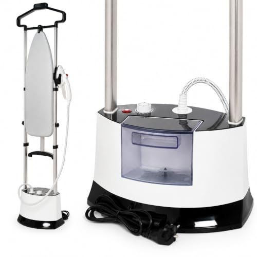 Venkillian Plancha Verticl Vapor: Centro de Planchado Vertical Vapor con Tabla Plegable 1400W 6 Bar Depósito 1.6L para Camisas Pantalones Cortinas y Ropa del Hogar con Ruedas y Altura Regulable