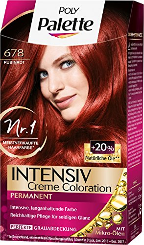 Poly Palette Intensiv Creme Coloration, 678 Rubinrot Stufe 3, 3er Pack (3 x 115 ml)