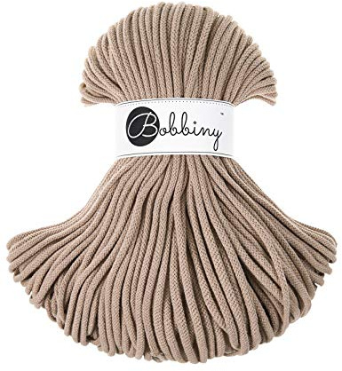 Bobbiny Premium Cords 5 mm - Rope-Garn 100 m 100% Baumwolle (Sand)