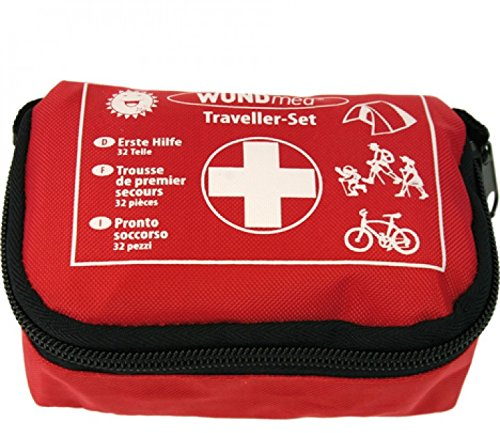 Wundmed Kit de voyage de premiers secours dans un étui pratique de 12 x 7 x 5 cm - 32 pièces.