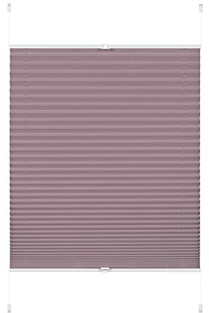 GARDINIA Plissee ohne Bohren, Zum Klemmen, Blickdicht, Falt-Rollo zur Verdunklung, Sichtschutz, Verstellbar von 6 mm - 30 mm, Greta, Perlmuttrosa, 80 x 130 cm